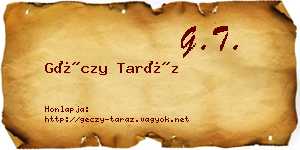 Géczy Taráz névjegykártya